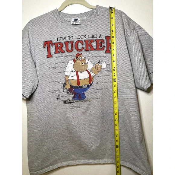 Grey & White Single-Stitch 1993 Vintage "How to Look Like a Trucker" Tee Size XL - Picture 7 of 13